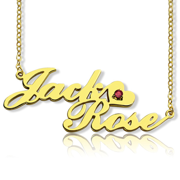 Gold Double Nameplate Necklace Carrie Style - Name My Jewellery