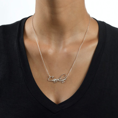 Sterling Silver Calligraphy Name Necklace - Name My Jewellery