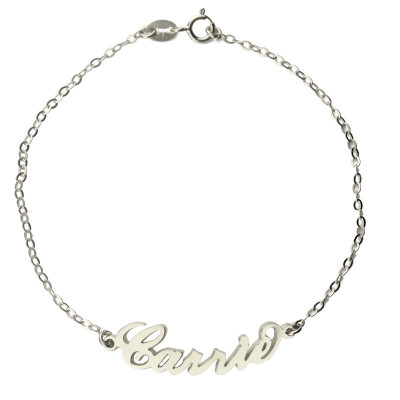 Personalised Sterling Silver Carrie Name Bracelet - Name My Jewellery