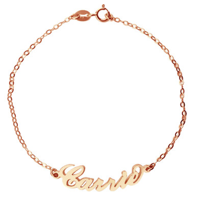 Rose Gold Plated Silver 925 Carrie Style Name Bracelet - Name My Jewellery
