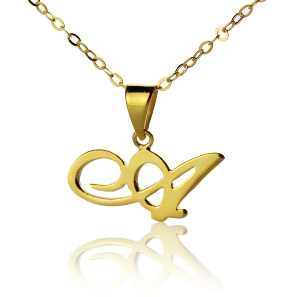 Personalised Letter Necklace 18ct Gold Plated - Name My Jewellery