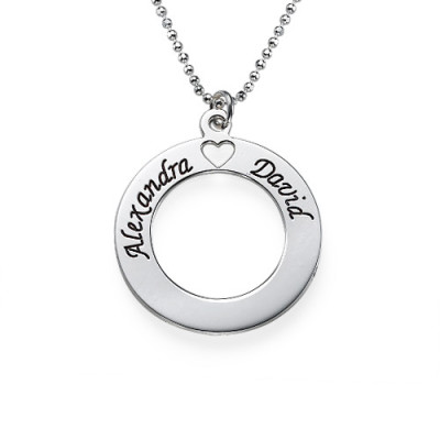 Sterling Silver Couples Love Necklace - Name My Jewellery