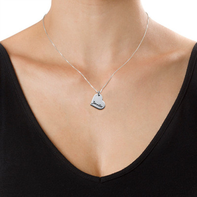 Couples Dog Tag Necklace With Cut Out Heart - Name My Jewellery