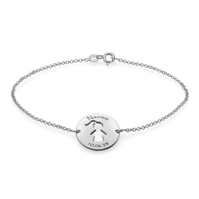 Cut Out Mum Bracelet/Anklet in Sterling Silver - Name My Jewellery