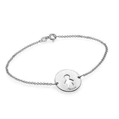 Cut Out Mum Bracelet/Anklet in Sterling Silver - Name My Jewellery