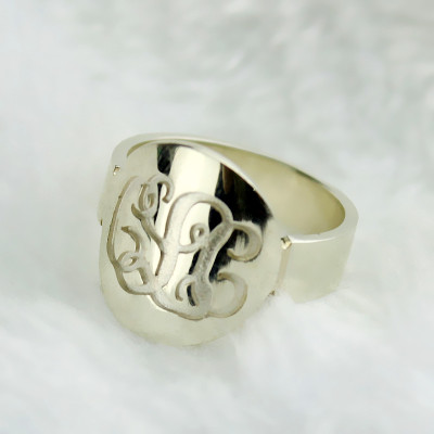 Make Your Own Monogram Itnitial Ring Sterling Silver - Name My Jewellery