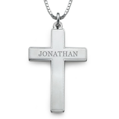 Men's Personalised Cross Necklace - Name My Jewellery