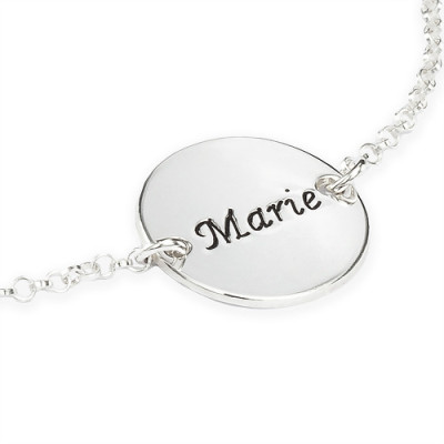Engraved Disc Bracelet/Anklet In Sterling Silver - Name My Jewellery
