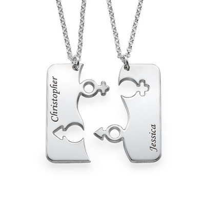 Engraved His and Hers Necklace for Couples - Name My Jewellery