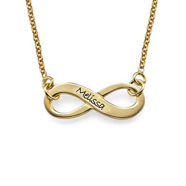 Engraved Infinity Necklace in 18ct Gold Plating - Name My Jewellery