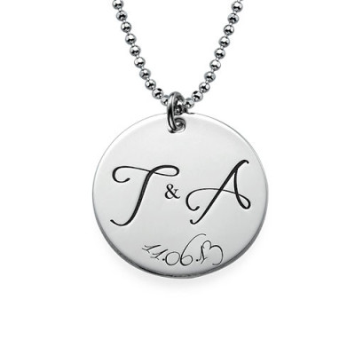 Engraved Initial Necklace with Special Date - Name My Jewellery