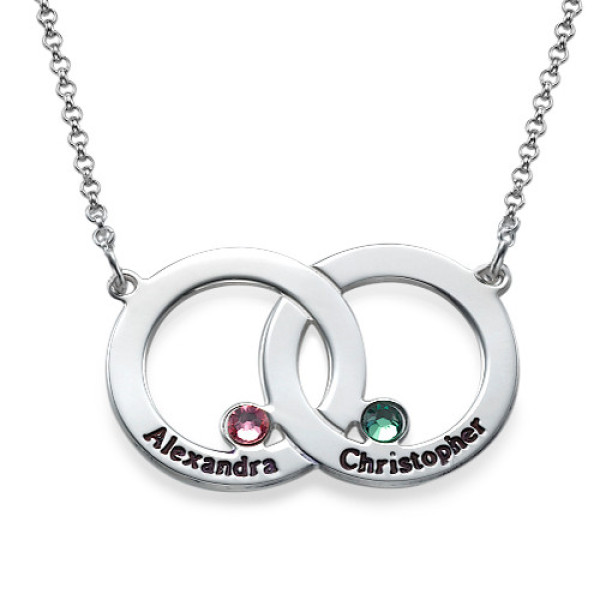 Engraved Interlocking Circle Necklace - Name My Jewellery
