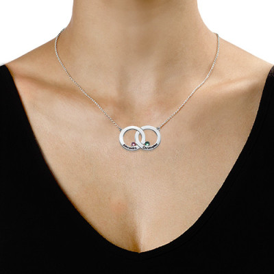Engraved Interlocking Circle Necklace - Name My Jewellery