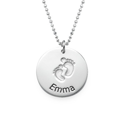 Engraved Silver Baby Steps Necklace - Name My Jewellery