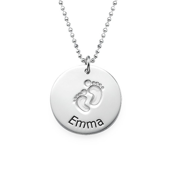 Engraved Silver Baby Steps Necklace - Name My Jewellery