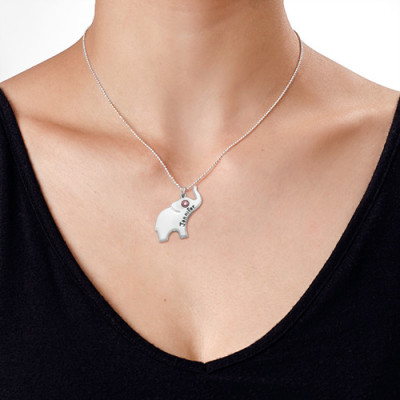 Engraved Silver Elephant Necklace - Name My Jewellery