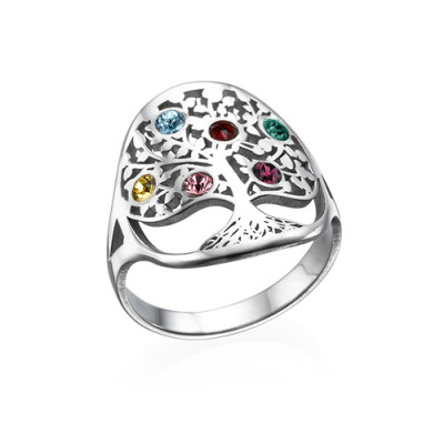 Family Tree Jewellery - Birthstone Ring  - Name My Jewellery
