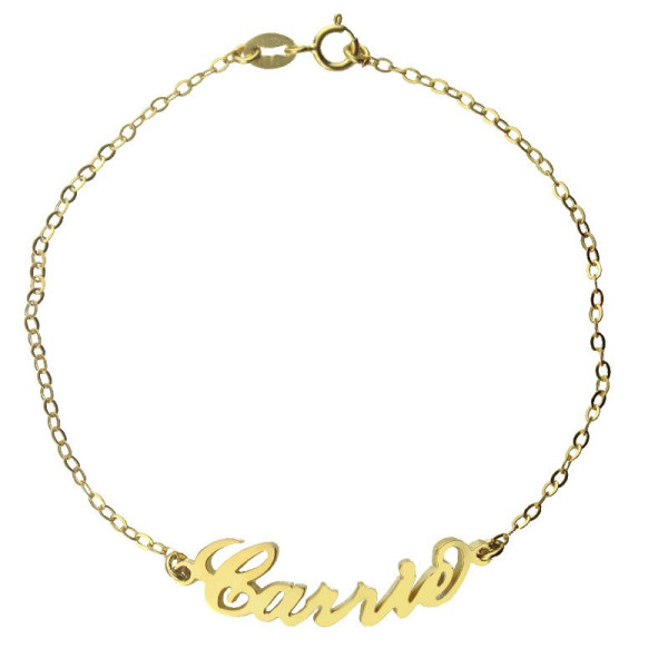Personalised 18ct Gold Plated Carrie Name Bracelet - Name My Jewellery