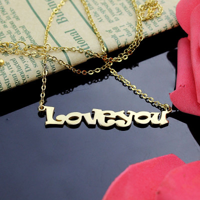 Gold Plated I Love You Name Necklace - Name My Jewellery