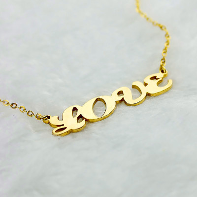 Gold Plated Capital Name Necklace Personalised - Name My Jewellery