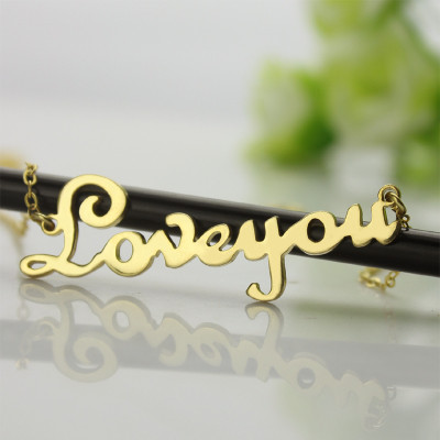 Personalised Cursive Name Necklace 18ct Gold Plated - Name My Jewellery