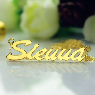 18ct Gold Plated Personalised Name Necklace "Sienna" - Name My Jewellery