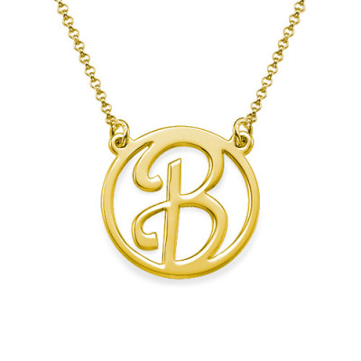 18k Gold Plated Cut Out Initial Necklace - Name My Jewellery