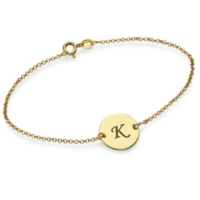 Engraved 18ct Gold Plated Disc Bracelet/Anklet - Name My Jewellery