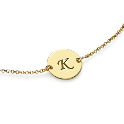 Engraved 18ct Gold Plated Disc Bracelet/Anklet - Name My Jewellery