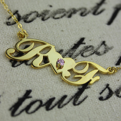 18ct Gold Plated Two Initials Necklace - Name My Jewellery
