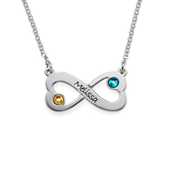 Infinity Heart Necklace with Engraving - Name My Jewellery