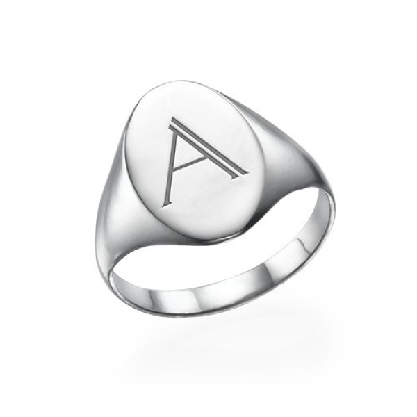 Initial Signet Ring in Sterling Silver - Name My Jewellery