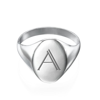 Initial Signet Ring in Sterling Silver - Name My Jewellery