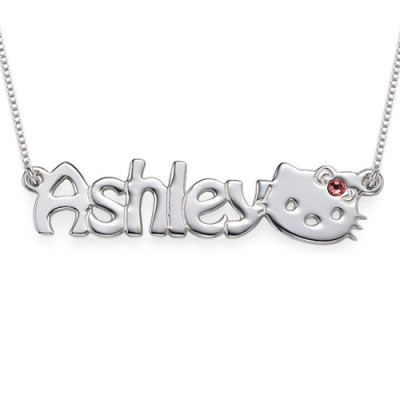 Kitten Nameplate Necklace for Girls - Name My Jewellery