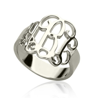 Personalised Sterling Silver Monogram Ring - Name My Jewellery