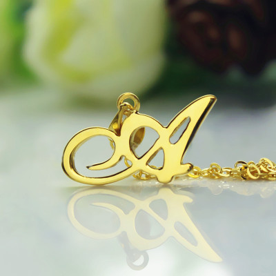 18ct Gold Plated Christina Applegate Initial Necklace - Name My Jewellery
