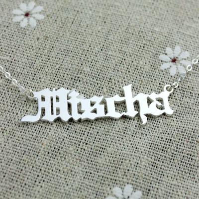 Old English Name Necklace Sterling Silver - Name My Jewellery