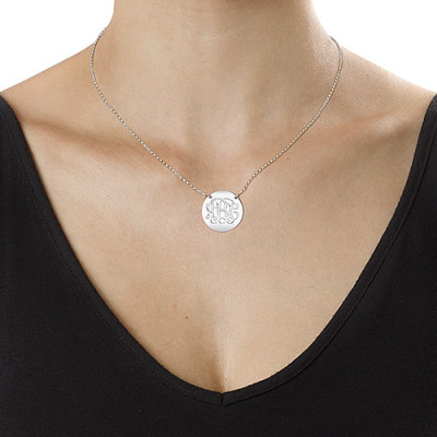 Monogram Disc Necklace in Sterling Silver - Name My Jewellery