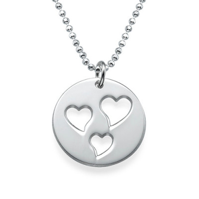 Mother and Daughter Cut Out Heart Necklace Set - Name My Jewellery