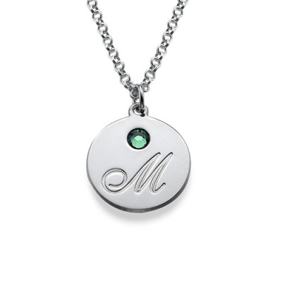 Multiple Initial Pendant Necklace with Birthstones  - Name My Jewellery