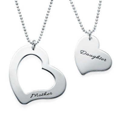 Mum is My Heart Mother Daughter Necklaces - Name My Jewellery