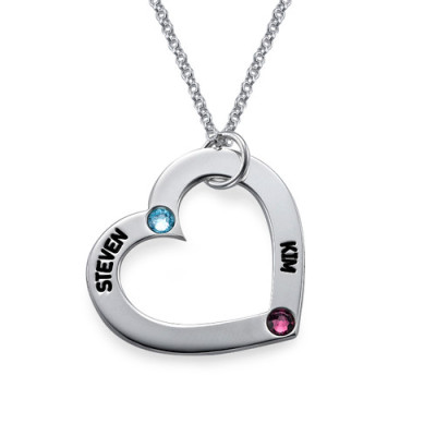 Mum's Birthstone Heart Necklace  - Name My Jewellery