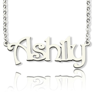925 Sterling Silver Harrington Font Name Necklace - Name My Jewellery