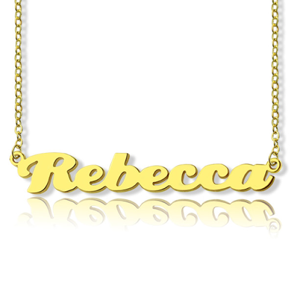Personalised 18ct Solid Gold Puff Font Name Necklace - Name My Jewellery