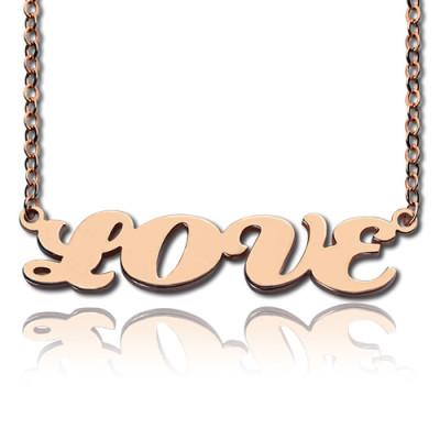 18ct Rose Gold Plated Capital Puff Font Name Necklace - Name My Jewellery