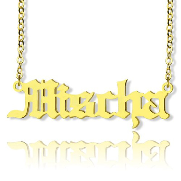Old English Name Necklace 18ct Gold Plated - Name My Jewellery