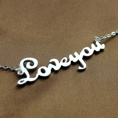 Personalised Sterling Silver Cursive Name Necklace - Name My Jewellery
