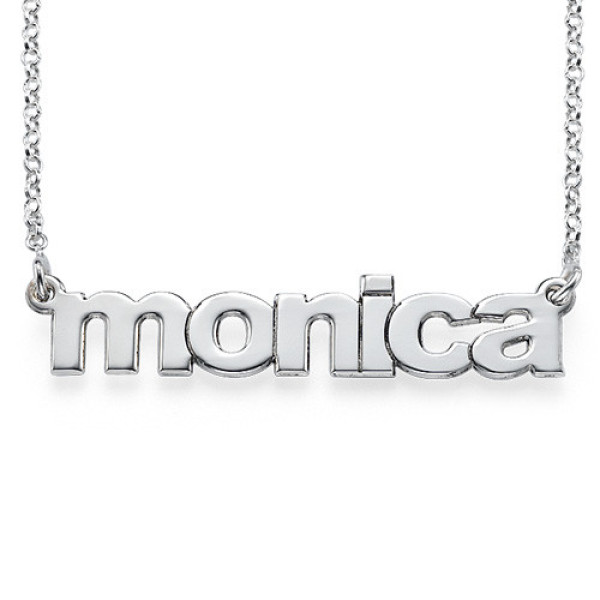Nameplate Necklace in Lowercase Font - Name My Jewellery