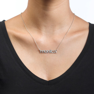 Nameplate Necklace in Lowercase Font - Name My Jewellery
