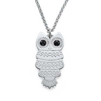 Owl Necklace with Back Engraving - Name My Jewellery